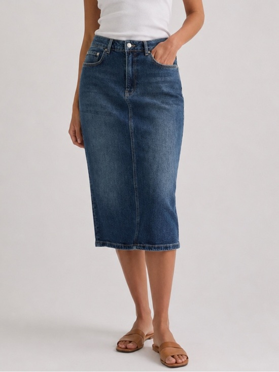 Pilcro Dresses & Skirts - Pilcro Anthropologie Denim Pencil Midi Skirt in Classic Medium Wash